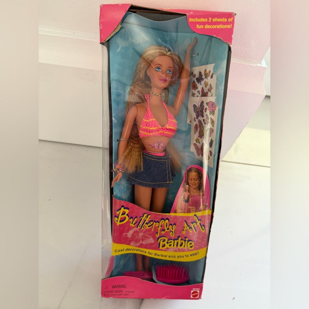 Barbie 1998 Butterfly Art Barbie Doll Mattel Model 20359 New In Box